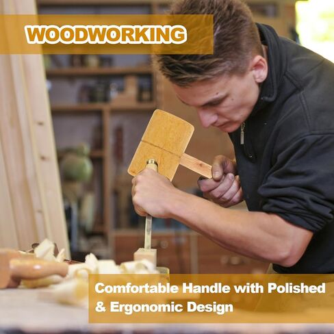 2 حزمة كبيرة مطرقة خشبية النجارة 14 "الخشب مطرقة مطرقة خشب الصندل الأصفر نجار مطرقة خشبية مطرقة الجليد مطرقة غير Marring المطرقة أدوات يدوية للأعمال الخشبية، نحت الخشب، الجلود in Kuwait