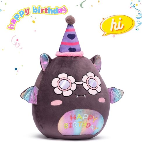 Happy Birthday Labrador Dog Pillow Plush Stuffed Animal Toy,17" Big Size Soft Cute Fat Cuddle Huggable Adorable Plushie Toy,Gift for Kids in Saudi Arabia