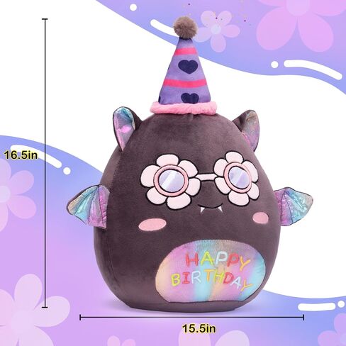 Happy Birthday Labrador Dog Pillow Plush Stuffed Animal Toy,17" Big Size Soft Cute Fat Cuddle Huggable Adorable Plushie Toy,Gift for Kids in Saudi Arabia
