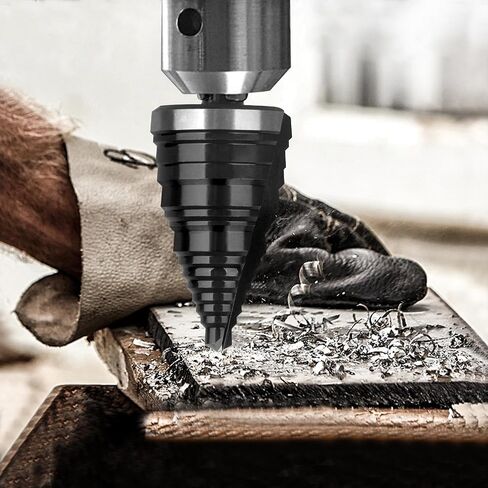 Large Step Drill Bit for Steel, 1-5/8"(Pro) 13Holes, M35 Cobalt Drill Bits, Extra-Heavy Duty for Stainless Steel, Hard Metal, Aluminum, Wood, Two-Straight Flute 13-Steps. Co158Z in Saudi Arabia