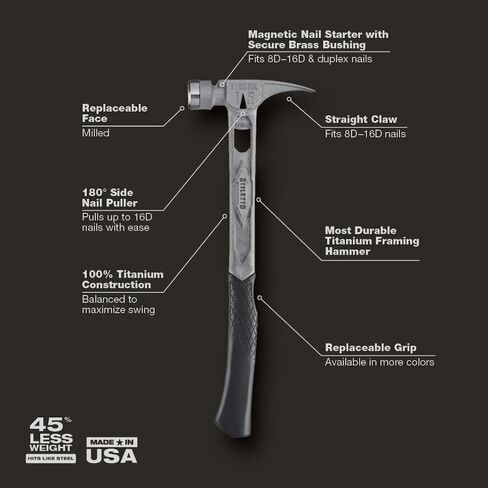 Stiletto TIB15MC 15 oz. Titanium TiBone Hammer Milled Face with Curved Handle in Saudi Arabia