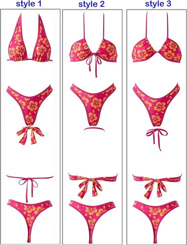 RXRXCOCO المرأة سلسلة البرازيلي مجموعة البكيني الرسن رفع صفيق 2 قطعة مثير المايوه ثوب السباحة in Kuwait