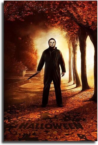 IZS Halloween Hot Movie Horror Michael Myers ملصق لوحة زخرفية على القماش جدار الفن ملصقات غرفة المعيشة غرفة النوم 16 × 24 بوصة (40 × 60 سم) in Saudi Arabia