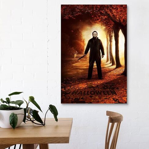 IZS Halloween Hot Movie Horror Michael Myers ملصق لوحة زخرفية على القماش جدار الفن ملصقات غرفة المعيشة غرفة النوم 16 × 24 بوصة (40 × 60 سم) in Saudi Arabia