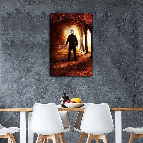 IZS Halloween Hot Movie Horror Michael Myers ملصق لوحة زخرفية على القماش جدار الفن ملصقات غرفة المعيشة غرفة النوم 16 × 24 بوصة (40 × 60 سم) in Saudi Arabia