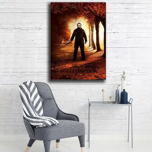 IZS Halloween Hot Movie Horror Michael Myers ملصق لوحة زخرفية على القماش جدار الفن ملصقات غرفة المعيشة غرفة النوم 16 × 24 بوصة (40 × 60 سم) in Saudi Arabia