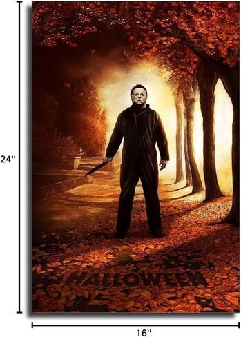 IZS Halloween Hot Movie Horror Michael Myers ملصق لوحة زخرفية على القماش جدار الفن ملصقات غرفة المعيشة غرفة النوم 16 × 24 بوصة (40 × 60 سم) in Saudi Arabia