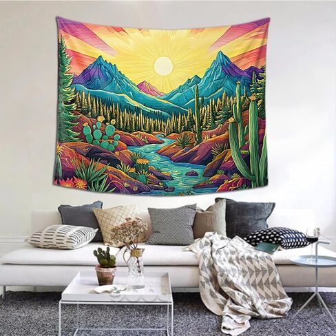 VentuCoven Aesthetic Black Cat Tapestry For Bedroom Starry Night Tapestries Colorful Floral Wall Blanket Home Decoration for Bedroom Living Room Dorm Home Decor Wall Decor 60x51 Inch in Saudi Arabia