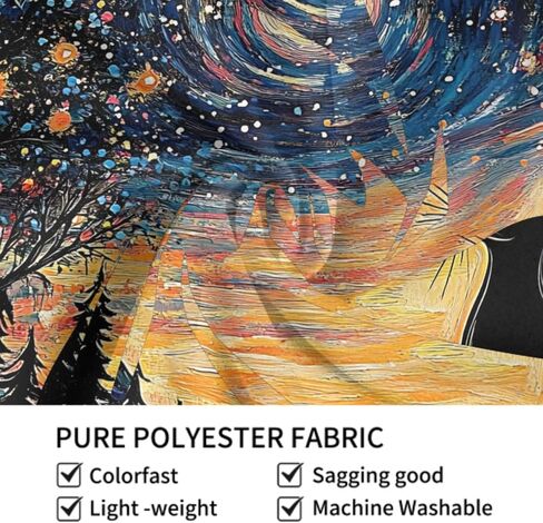 VentuCoven Aesthetic Black Cat Tapestry For Bedroom Starry Night Tapestries Colorful Floral Wall Blanket Home Decoration for Bedroom Living Room Dorm Home Decor Wall Decor 60x51 Inch in Saudi Arabia