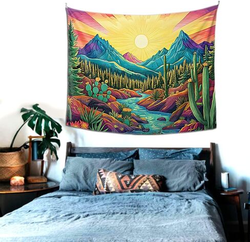 VentuCoven Aesthetic Black Cat Tapestry For Bedroom Starry Night Tapestries Colorful Floral Wall Blanket Home Decoration for Bedroom Living Room Dorm Home Decor Wall Decor 60x51 Inch in Saudi Arabia