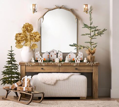 Hollyone 3Pcs Christmas Flowers Gold Artificial Hydrangea Flowers 26.8inch Fake Hydrangea Flower Floral Arrangements Bouquets Xmas Faux Hydrangea Stems Wedding Party Centerpieces Christmas Home Decor in Saudi Arabia