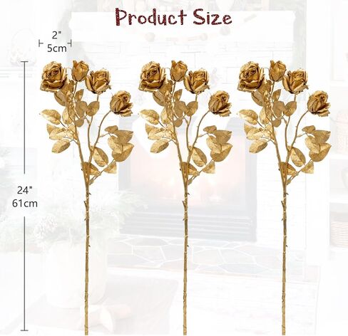 Hollyone 3Pcs Christmas Flowers Gold Artificial Hydrangea Flowers 26.8inch Fake Hydrangea Flower Floral Arrangements Bouquets Xmas Faux Hydrangea Stems Wedding Party Centerpieces Christmas Home Decor in Saudi Arabia