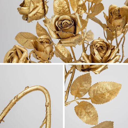 Hollyone 3Pcs Christmas Flowers Gold Artificial Hydrangea Flowers 26.8inch Fake Hydrangea Flower Floral Arrangements Bouquets Xmas Faux Hydrangea Stems Wedding Party Centerpieces Christmas Home Decor in Saudi Arabia