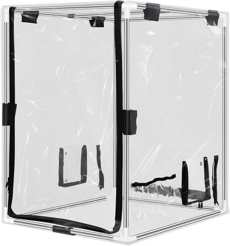 Transparent 3D Printer Enclosure Resin Printer Enclosure Clear TPU Protective Cover Dustproof Tent with Ventilation Fixing Port for FDM/LCD/DLP/SLA 3D Printer (T-Middle) in Kuwait