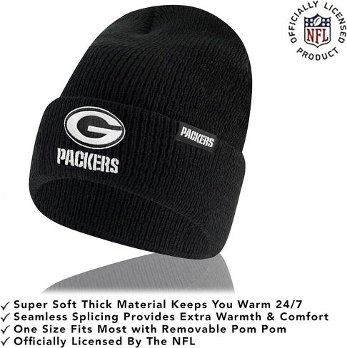 Ultra Game Adults Unisex's NFL Official Super Soft Marled Winter Beanie Knit Hat with Extra Warm Touch Screen Gloves in Saudi Arabia