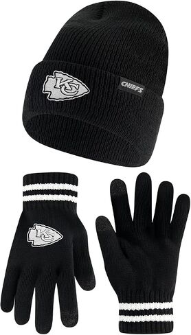 Ultra Game Adults Unisex's NFL Official Super Soft Marled Winter Beanie Knit Hat with Extra Warm Touch Screen Gloves in Saudi Arabia