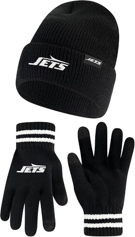 Ultra Game NFL unisex-adult Super Soft Marled Winter Beanie Knit Hat With Extra Warm Touch Screen Gloves in Saudi Arabia