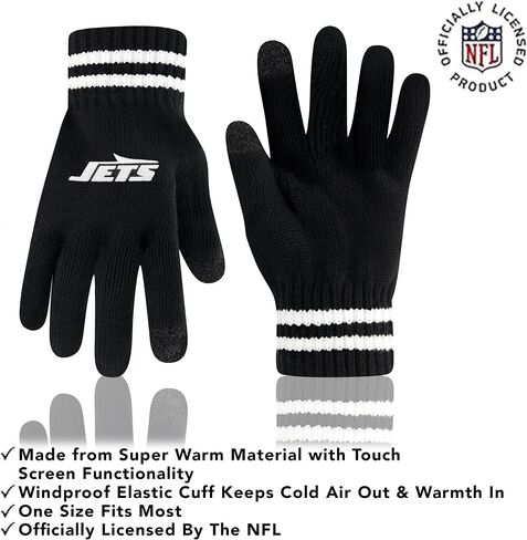 Ultra Game NFL unisex-adult Super Soft Marled Winter Beanie Knit Hat With Extra Warm Touch Screen Gloves in Saudi Arabia