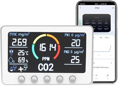 6-in-1 Portable Oxygen Detector with CO, Altitude, Atmospheric Pressure, Temperature and Humidity Monitor for Hiking, Camping, RVs and Outdoor Activists in Saudi Arabia