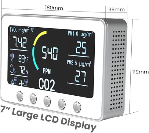 6-in-1 Portable Oxygen Detector with CO, Altitude, Atmospheric Pressure, Temperature and Humidity Monitor for Hiking, Camping, RVs and Outdoor Activists in Saudi Arabia