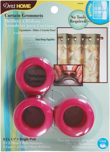 Dritz 44449 Curtain Grommets, Hot Pink, 1-Inch, 8-Pack in Saudi Arabia