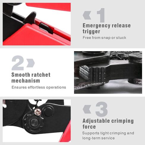 Wire Ferrule Crimping Tool, Square Crimp Profile, Self-adjusting Wire End-sleeves Crimper for AWG23-10 Insulated Terminal & Non-insulated Ferrule in Saudi Arabia