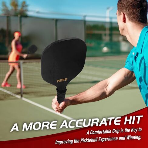 Silicone Pickleball Paddle Grip with Pickleball Paddle Cleaner, Pickleball Accessories - Pickleball Grip - Pickleball Racket Grip, Increased Grip Strength (Black) in Saudi Arabia