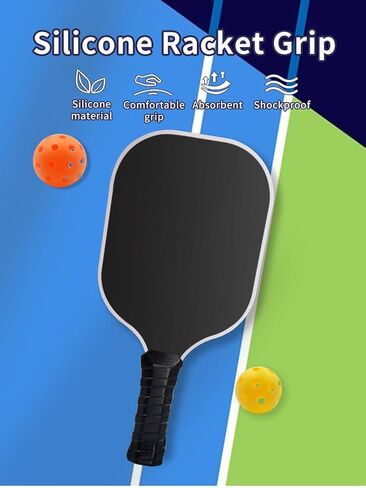 Silicone Pickleball Paddle Grip with Pickleball Paddle Cleaner, Pickleball Accessories - Pickleball Grip - Pickleball Racket Grip, Increased Grip Strength (Black) in Saudi Arabia