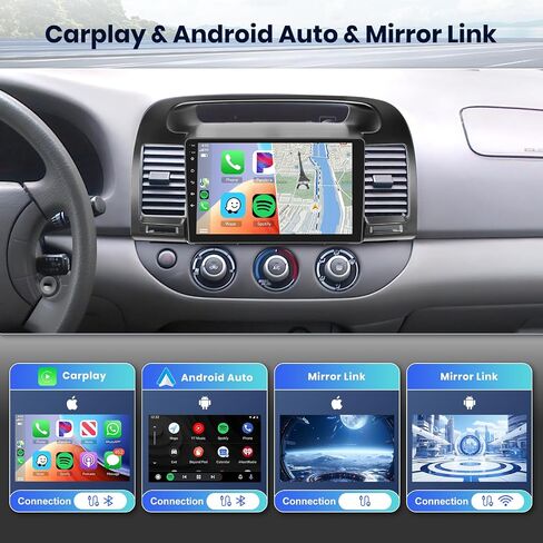 2GB+32GB Android Car Stereo for Toyota Camry 2000-2003 9 Inch Touchscreen Car Radio with Apple Carplay Android Auto Bluetooth WiFi GPS Radio Receiver Suppport Rear Camera 2 Din for Toyota Camry in Saudi Arabia