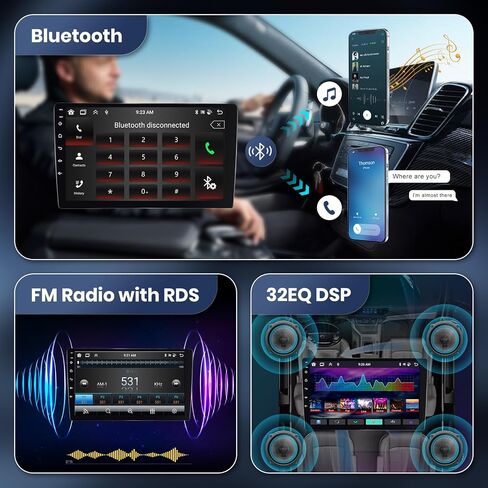 2GB+32GB Android Car Stereo for Toyota Camry 2000-2003 9 Inch Touchscreen Car Radio with Apple Carplay Android Auto Bluetooth WiFi GPS Radio Receiver Suppport Rear Camera 2 Din for Toyota Camry in Saudi Arabia