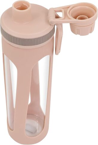 Modern-Depo 20oz Water Bottles with Water Jug Lid Handle Reusable Fitness Sports Bottle Odor Proof and Stain Resistant, Protective Sleeved Glass Bottle, Khaki in Saudi Arabia