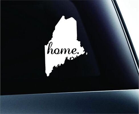 Home State Maine Symbol Decal Family Love Car Truck Sticker Window (Red) in Saudi Arabia