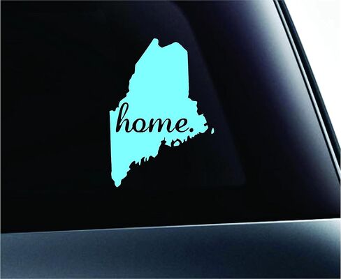 Home State Maine Symbol Decal Family Love Car Truck Sticker Window (Red) in Saudi Arabia
