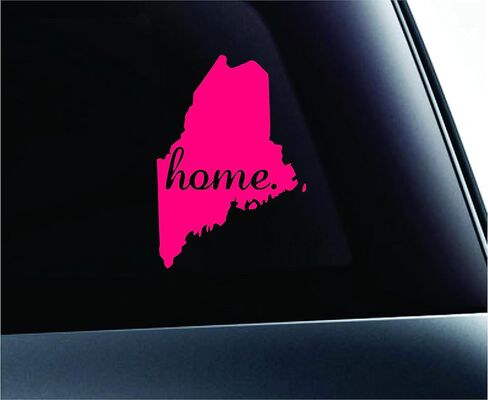 Home State Maine Symbol Decal Family Love Car Truck Sticker Window (Red) in Saudi Arabia