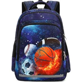 LEDAOU Kids Preschool Backpack Girls Kindergarten BookBag Elementary Waterproof Galaxy School Bag 7 Pockets with Chest Strap(Balls Starry Sky)