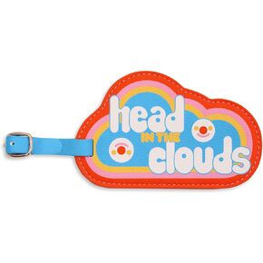 ban.do Getaway Vegan Leather Luggage Tag, Large Luggage Identifier, Cute Suitcase Tag, Head in The Clouds