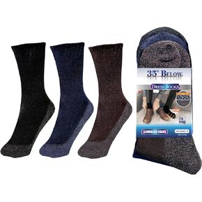35° BELOW Dress Socks, Three Pairs, For Men/Women, Woven Aluminized-Fiber Socks Keeps Feet Warm, One Size Fits Most