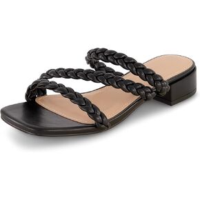 CUSHIONAIRE Women's Newton braided low block heel sandal +Memory Foam and Wide Widths Available