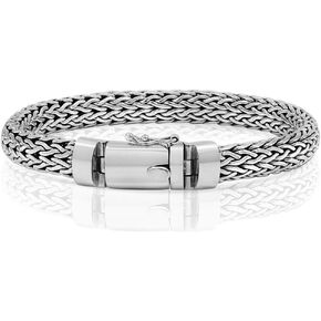 VY JEWELRY SILVER LIGHTNING - Solid 925 Sterling Silver Heavy Bracelet for Men - Sizes 7.5" to 10.5"
