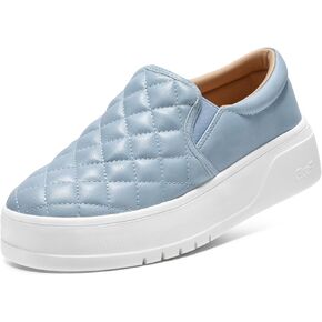 STQ Womens Platform Sneakers Slip On Business Casual Shoes Quilted Fall Loafers Comfortable Lightweight