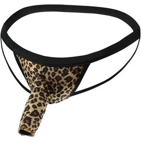 Walang Lip Men's Jockstrap Leopard Zebra Underwear Pouch Briefs Long U Bulge Pouch Sexy Low Waist Funny Underwear Lover Gift