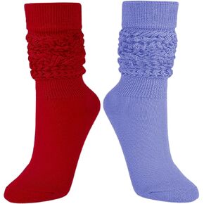 HIYLILUP 2 Pairs Slouch Socks for Women Knee High Flexible Soft Socks Fall Winter in Saudi Arabia