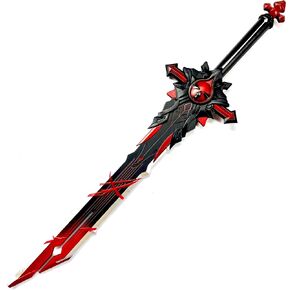 40inch Fantasy Foam Sword Wolf Gravestone, Black & Red High Density Foam for Cosplay and Collection Genshin Impact, Red & Black