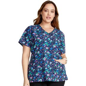 Cherokee Prints Women Scrubs Top Mock Wrap Print CK688