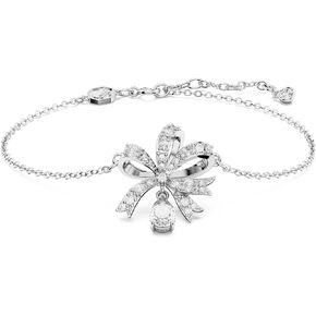 SWAROVSKI Volta Necklace, Earrings, and Bracelets Jewelry Collection, Bow-Inspired Clear Crystals with Rhodium Finish