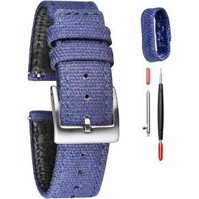 Hemsut Canvas Quick Release Watch Band for Men Women, 18mm, 20mm, 22mm, Military Quick Release Replacement Watch Straps Wrap