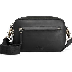S-ZONE Genuine Leather RFID Blocking Crossbody Bags for Women Cell Phone Purse Women’s Shoulder Handbags Wide Strap Card Slot