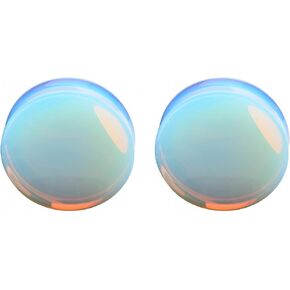 Gauge Opal Ear Plugs Piercing Jewelry Set Double Flare Saddle Stretching Gages Tunnels Expander 5mm-25mm