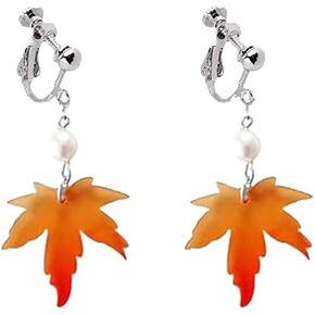 Thanksgiving Turkey Pumpkin Maple Leaf Clip on Earrings for Women Thanksgiving Fall Clip on Earrings Autumn Fall Thanksgiving Jewelry for Women Girls