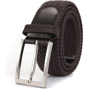 Men's Elastic Braided Belts Casual Woven Stretch Belt 1 3/8" Width